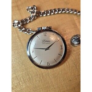 Vintage Shields Fifth Avenue Mechanical Silver Tone Pocket Watch. RUNNING A+